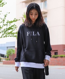 【別注】 【FILA】 アソート ロゴ 刺繍 ルーズシルエット 裏起毛 長袖 スウェット パーカー