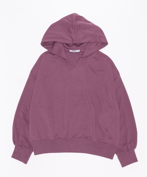 LBC(エルビーシー)の「ショートフードプルオーバー(パーカー・レディース・ライトグレー/チャコールグレー/パープル・M/L)」の8枚目の写真
