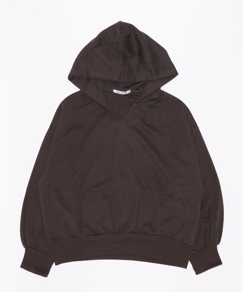 LBC(エルビーシー)の「ショートフードプルオーバー(パーカー・レディース・ライトグレー/チャコールグレー/パープル・M/L)」の12枚目の写真