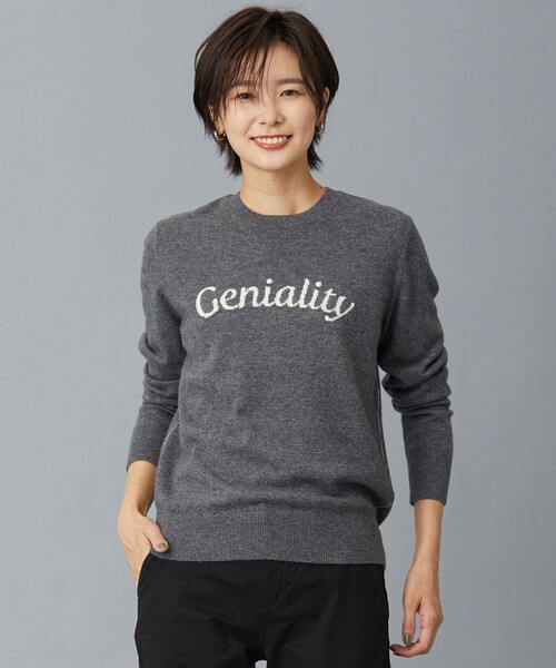 J.PRESS(ジェイプレス)の「【洗える】CASHMERE BLEND ロゴ ニット(ニット/セーター・レディース・ホワイト系/ブラウン系/グレー系・T13/T15)」の2枚目の写真