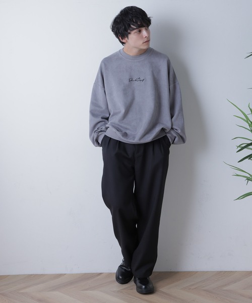 WEGO（ウィゴー）の「WEGO/フェイクスウェードロゴ刺繍プルオーバー（スウェット・メンズ・ライトブラウン/グレー/ブルー・MEDIUM/LARGE）」の6枚目の写真