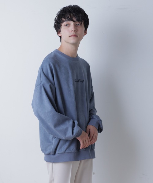 WEGO（ウィゴー）の「WEGO/フェイクスウェードロゴ刺繍プルオーバー（スウェット・メンズ・ライトブラウン/グレー/ブルー・MEDIUM/LARGE）」の14枚目の写真