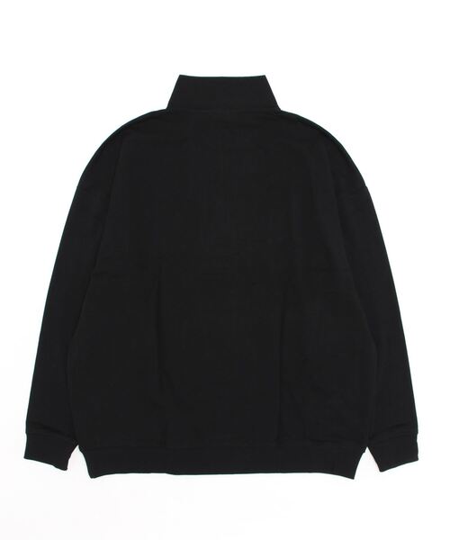 TRAP/U (トラップユー)の「16/-天竺 ハーフZIP スタンドカラー ビッグシルエット コットン 刺繍 ロング Tシャツ TRAP/U(Tシャツ/カットソー・メンズ・パープル系その他/ブラック/アッシュ・M/L)」の9枚目の写真