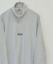 TRAP/U | 16/-天竺 ハーフZIP スタンドカラー ビッグシルエット コットン 刺繍 ロング Tシャツ TRAP/U(Tシャツ/カットソー)