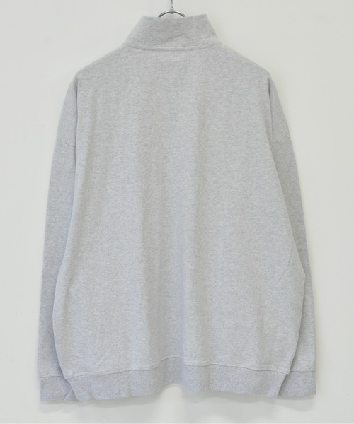 TRAP/U (トラップユー)の「16/-天竺 ハーフZIP スタンドカラー ビッグシルエット コットン 刺繍 ロング Tシャツ TRAP/U(Tシャツ/カットソー・メンズ・パープル系その他/ブラック/アッシュ・M/L)」の8枚目の写真