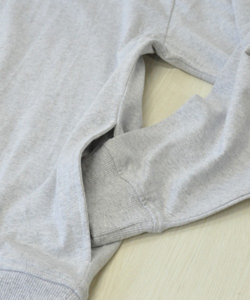 TRAP/U (トラップユー)の「16/-天竺 ハーフZIP スタンドカラー ビッグシルエット コットン 刺繍 ロング Tシャツ TRAP/U(Tシャツ/カットソー・メンズ・パープル系その他/ブラック/アッシュ・M/L)」の10枚目の写真