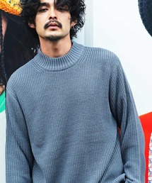 jiggys shop | モックネック ワッフル畦編み ニット セーター(ニット/セーター)