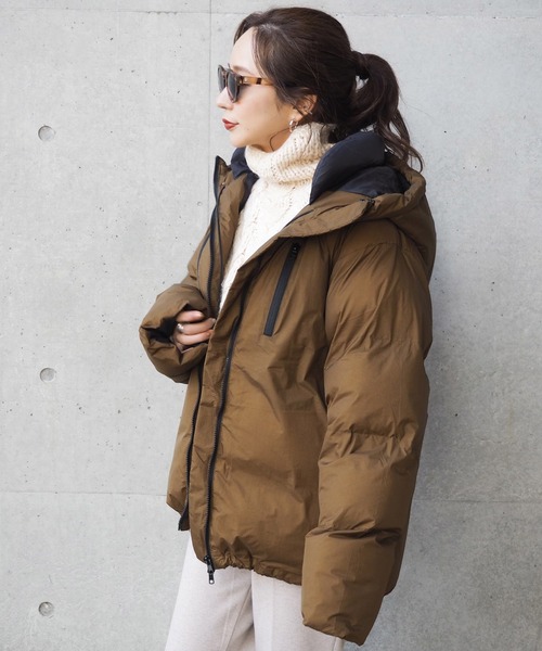 LAULEN（ローレン）の「Hooded down jacket/フードダウンコート（ダウンジャケット/コート・レディース・ブラウン/ブラック・FREE）」の3枚目の写真