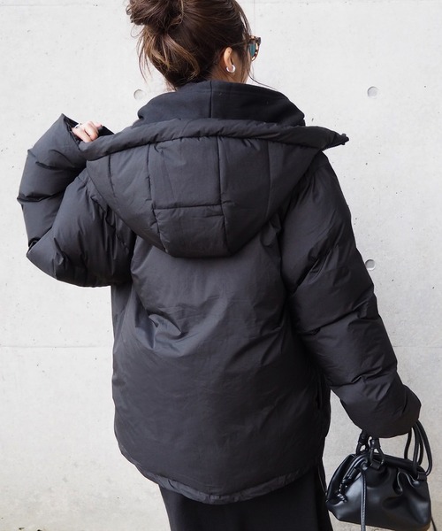 LAULEN（ローレン）の「Hooded down jacket/フードダウンコート（ダウンジャケット/コート・レディース・ブラウン/ブラック・FREE）」の4枚目の写真