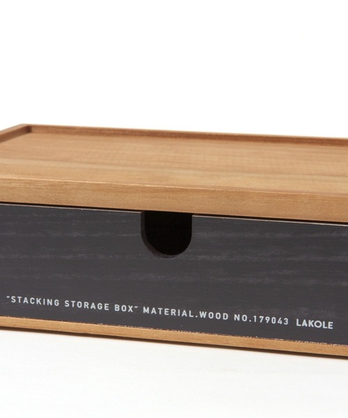 LAKOLE（ラコレ）の「スタッキングウッドストレージボックス(L) / 162736（収納グッズ・レディース・ブラック/ホワイト・FREE）」の14枚目の写真