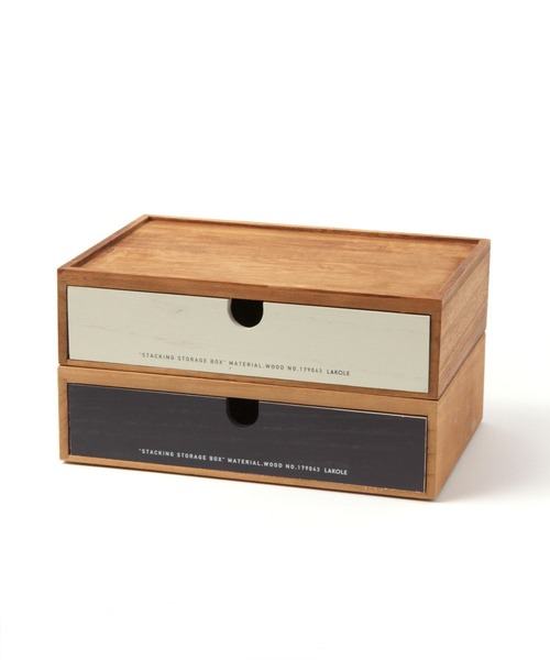 LAKOLE（ラコレ）の「スタッキングウッドストレージボックス(L) / 162736（収納グッズ・レディース・ブラック/ホワイト・FREE）」の16枚目の写真