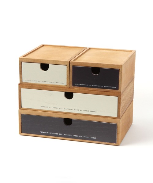 スタッキングウッドストレージボックス(L) / 162736（収納グッズ