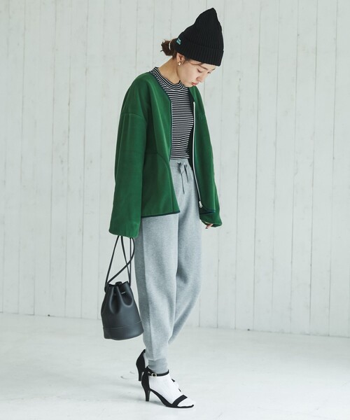 DISCUS ATHLETIC（ディスカス　アスレチック）の「DISCUS ATHLETIC（ディスカス アスレチック）フリースVネックジップカーディガン（カーディガン/ボレロ・レディース・ダークグリーン/オフホワイト/レンガ・M/L）」の16枚目の写真