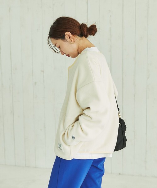 DISCUS ATHLETIC（ディスカス　アスレチック）の「DISCUS ATHLETIC（ディスカス アスレチック）フリースVネックジップカーディガン（カーディガン/ボレロ・レディース・ダークグリーン/オフホワイト/レンガ・M/L）」の18枚目の写真