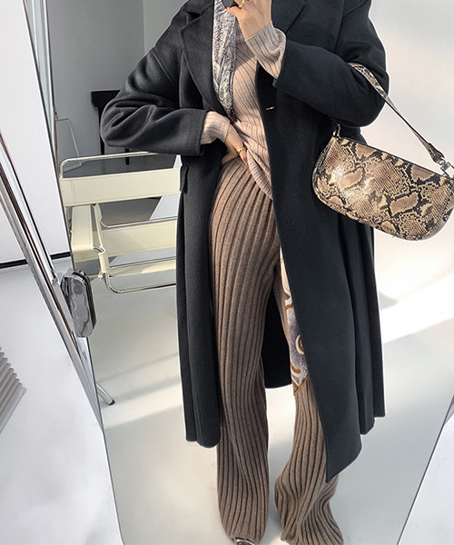 c.u.l（シーユーエル）の「フレアリブニットパンツ culw314（その他パンツ・レディース・アイボリー/カーキ/ブラック/ブラウン・FREE）」の8枚目の写真