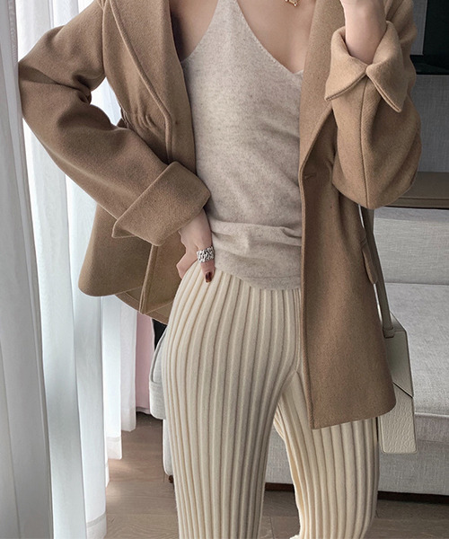 c.u.l（シーユーエル）の「フレアリブニットパンツ culw314（その他パンツ・レディース・アイボリー/カーキ/ブラック/ブラウン・FREE）」の19枚目の写真