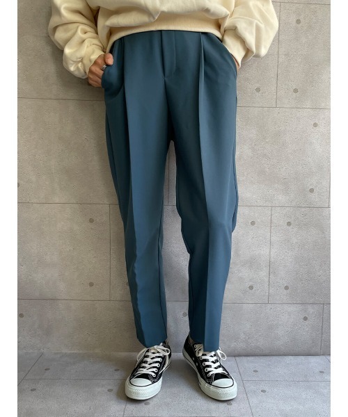 HEILIS（ヘイリス）の「センタープレステーパードパンツ / テーパードパンツ イージーパンツ センタープレス ウエストゴム（その他パンツ・レディース・キャメル/テラコッタ/ブラック/ネイビー/グリーン・M/L）」の4枚目の写真
