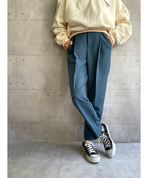 HEILIS（ヘイリス）の「センタープレステーパードパンツ / テーパードパンツ イージーパンツ センタープレス ウエストゴム（その他パンツ・レディース・キャメル/テラコッタ/ブラック/ネイビー/グリーン・M/L）」の8枚目の写真