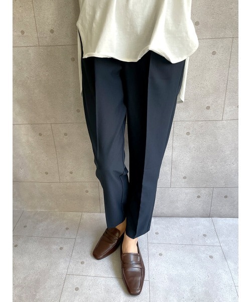 HEILIS（ヘイリス）の「センタープレステーパードパンツ / テーパードパンツ イージーパンツ センタープレス ウエストゴム（その他パンツ・レディース・キャメル/テラコッタ/ブラック/ネイビー/グリーン・M/L）」の10枚目の写真