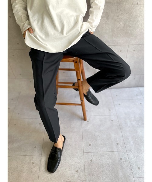 HEILIS（ヘイリス）の「センタープレステーパードパンツ / テーパードパンツ イージーパンツ センタープレス ウエストゴム（その他パンツ・レディース・キャメル/テラコッタ/ブラック/ネイビー/グリーン・M/L）」の11枚目の写真