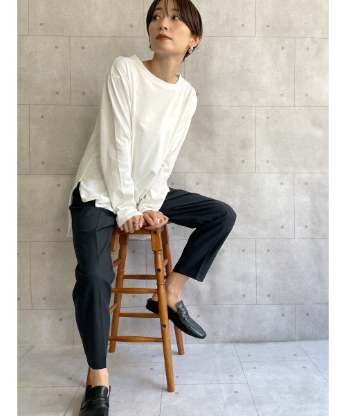 HEILIS（ヘイリス）の「センタープレステーパードパンツ / テーパードパンツ イージーパンツ センタープレス ウエストゴム（その他パンツ・レディース・キャメル/テラコッタ/ブラック/ネイビー/グリーン・M/L）」の16枚目の写真