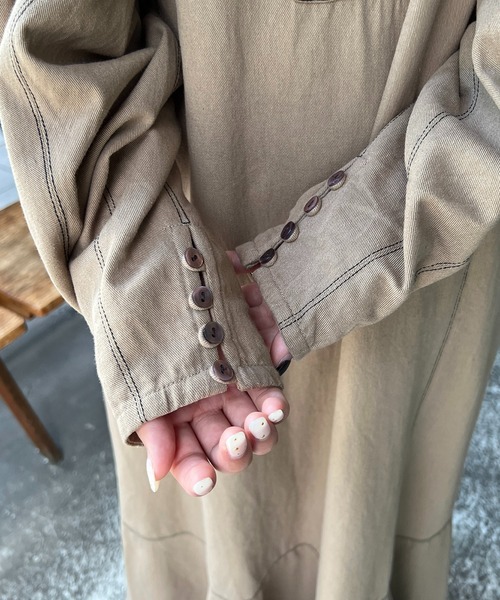 CAPRICIEUX LE'MAGE(カプリシューレマージュ)の「配色ステッチマーメイドワンピース(ワンピース・レディース・ブラック/ベージュ・FREE)」の22枚目の写真