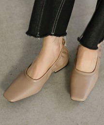 フェイクレザースクエアトゥパンプス