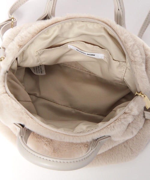 GLOBAL WORK（グローバルワーク）の「フワフワ2wayボストンBAG/170929（ボストンバッグ・キッズ・ライトベージュ/スカイブルー・FREE）」の6枚目の写真