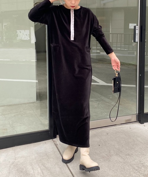 CAPRICIEUX LE'MAGE（カプリシューレマージュ）の「〈AgAwd/アガウド〉ベロアホックワンピース（ワンピース・レディース・ブラウン/ブラック・FREE）」の15枚目の写真