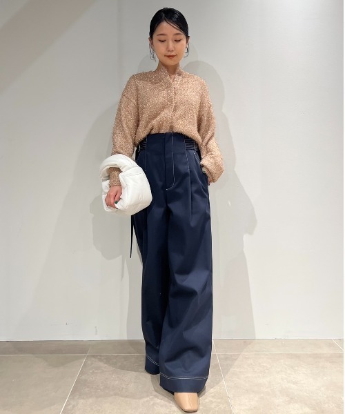 美品　emmi　ゴールドラメニットカーディガン emmi（エミ）の「【emmi atelier】ラメカーディガン（ニット