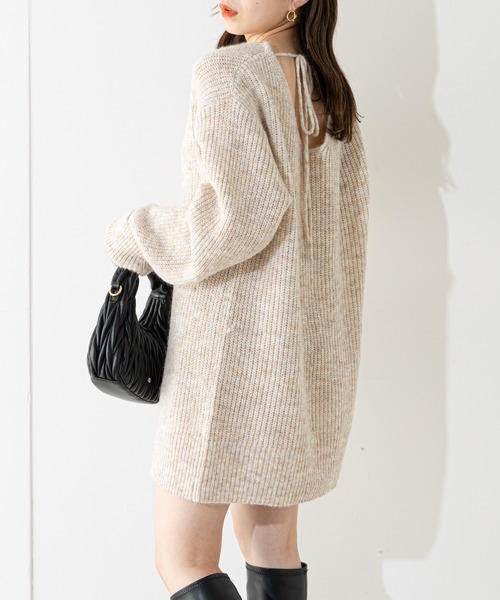 Chico(チコ)の「MIXVネックルーズニット(ニット/セーター・レディース・チャコールグレー/アイボリー/パープル/グリーン・FREE)」の16枚目の写真