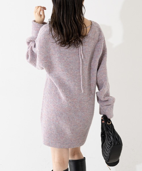 Chico(チコ)の「MIXVネックルーズニット(ニット/セーター・レディース・チャコールグレー/アイボリー/パープル/グリーン・FREE)」の10枚目の写真