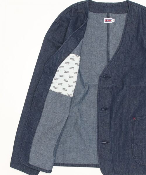 BIG MAC(ビッグマック)の「【 BIGMAC / ビッグマック 】エンジニア ジャケット ENGINEER JACKET INS BIG134 22FW(ノーカラージャケット・メンズ・インディゴブルー/オリーブドラブ・40/38)」の4枚目の写真