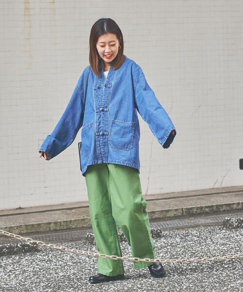 coen（コーエン）の「チャイナデニムカバーオール（カバーオール・レディース・コバルトブルー/ナチュラル・M/L）」の4枚目の写真