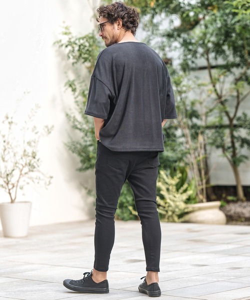 CAMBIO(カンビオ)の「mt8146-ルーズシルエットパイルヘンリーネックカットソー(Tシャツ/カットソー・メンズ・ホワイト/ブラック/グレー・S/M/L)」の15枚目の写真