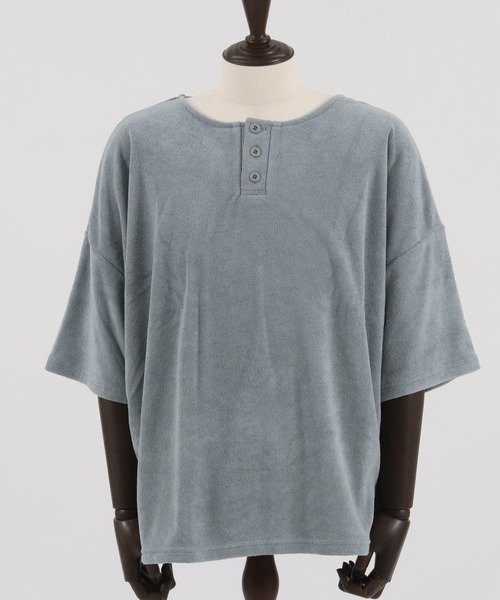 CAMBIO(カンビオ)の「mt8146-ルーズシルエットパイルヘンリーネックカットソー(Tシャツ/カットソー・メンズ・ホワイト/ブラック/グレー・S/M/L)」の18枚目の写真