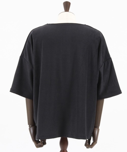 CAMBIO(カンビオ)の「mt8146-ルーズシルエットパイルヘンリーネックカットソー(Tシャツ/カットソー・メンズ・ホワイト/ブラック/グレー・S/M/L)」の20枚目の写真