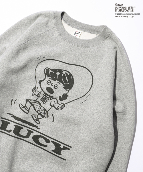 PEANUTS（ピーナッツ）の「【PEANUTS×SPORTS WEAR by relume】別注 プリントクルーネックスウェット（スウェット・メンズ・イエロー/アイボリー/グリーン系その他/チャコールグレー/ブラック・LARGE/MEDIUM/X-LARGE）」の3枚目の写真