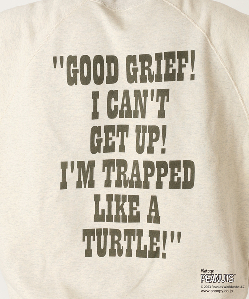 PEANUTS（ピーナッツ）の「【PEANUTS×SPORTS WEAR by relume】別注 プリントクルーネックスウェット（スウェット・メンズ・イエロー/アイボリー/グリーン系その他/チャコールグレー/ブラック・LARGE/MEDIUM/X-LARGE）」の10枚目の写真