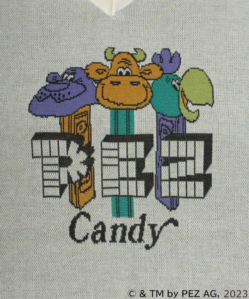 Salong hameu(サロン ハミュー)の「PEZ(ペッツ)キャラクタージャガードニットベスト(ニット/セーター・レディース・オフホワイト/ブルー/ブラック・L/M)」の5枚目の写真