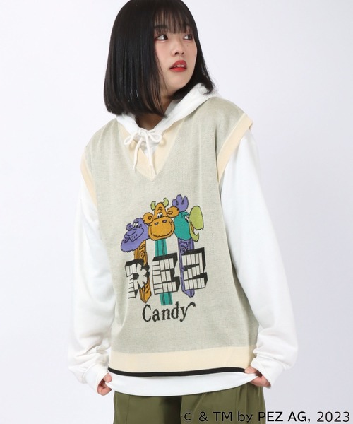 Salong hameu(サロン ハミュー)の「PEZ(ペッツ)キャラクタージャガードニットベスト(ニット/セーター・レディース・オフホワイト/ブルー/ブラック・L/M)」の18枚目の写真