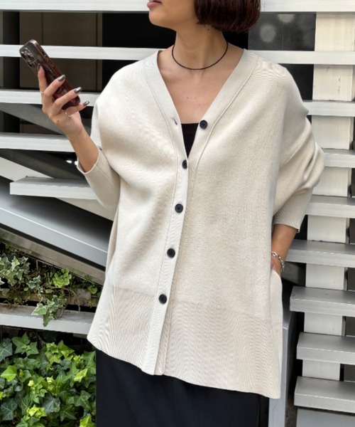 スウェットライクスポンジニットBIGカーディガン お気に入り1.4万人超え！スウェットライクスポンジニットBIG