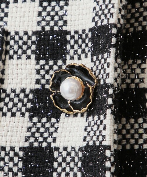 DEICY（デイシー）の「ツィ―ドショートジャケット（ノーカラージャケット・レディース・オフホワイト/ブラック系その他・FREE）」の14枚目の写真