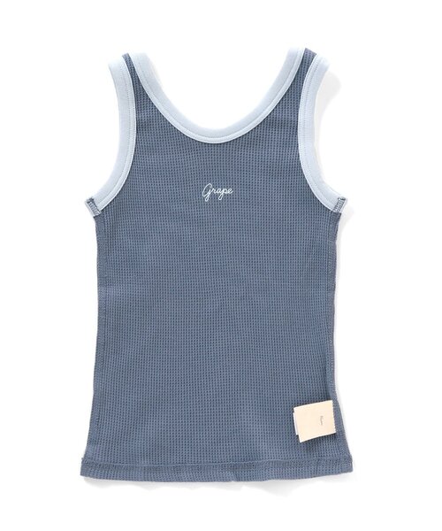 apres les cours（アプレレクール）の「BOYSワッフルタンクトップ（タンクトップ・キッズ・サックスブルー/ミント/ブルー/ベージュ・110/90/80/100/130/120）」の4枚目の写真