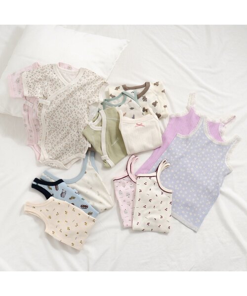 apres les cours（アプレレクール）の「BOYSワッフルタンクトップ（タンクトップ・キッズ・サックスブルー/ミント/ブルー/ベージュ・110/90/80/100/130/120）」の5枚目の写真