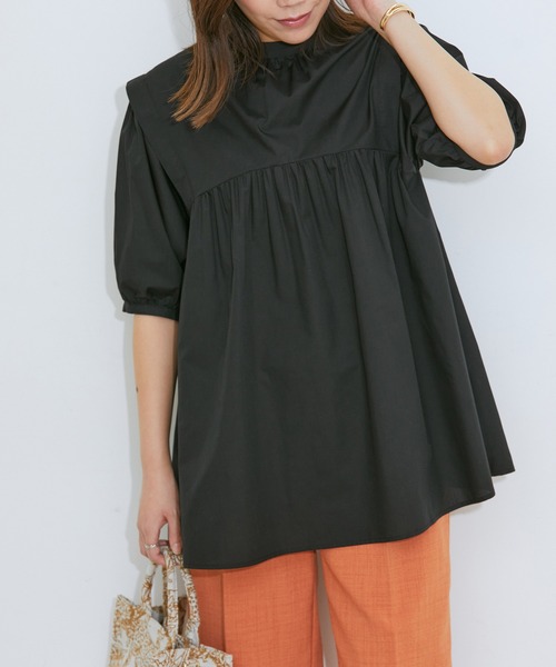 VIS(ビス)の「【前後2WAY】ボリュームスリーブチュニックブラウス(シャツ/ブラウス・レディース・ブラック/ベージュ系その他/ブルー系その他4/ホワイト・FREE)」の16枚目の写真