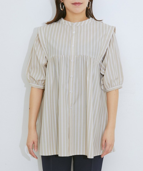 VIS(ビス)の「【前後2WAY】ボリュームスリーブチュニックブラウス(シャツ/ブラウス・レディース・ブラック/ベージュ系その他/ブルー系その他4/ホワイト・FREE)」の20枚目の写真