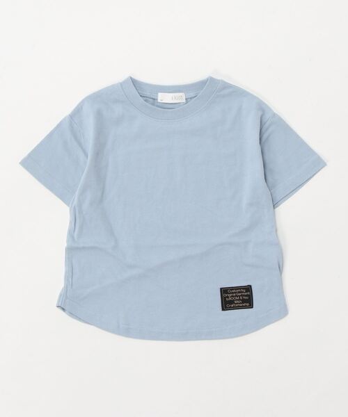b・ROOM（ビールーム）の「【型崩れしないやわらかコットン】ラウンドヘムTシャツ（Tシャツ/カットソー・キッズ・イエロー/ネイビー/パープル/ミント/モカ/チャコール/アイボリー/ブルーグレー・100cm/110cm/120cm/130cm/140cm/150cm）」の12枚目の写真