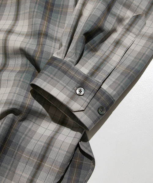 PUBLIC TOKYO（パブリックトウキョウ）の「TWチェックリラックスオーバーシャツ（シャツ/ブラウス・メンズ・ネイビー/グレー/ベージュ・1/2）」の15枚目の写真