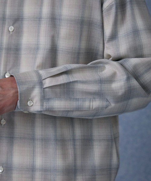 PUBLIC TOKYO（パブリックトウキョウ）の「TWチェックリラックスオーバーシャツ（シャツ/ブラウス・メンズ・ネイビー/グレー/ベージュ・1/2）」の18枚目の写真